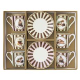 EASY LIFE porcelāna espresso tasīšu un apakštasīšu komplekts "Sweet Moments" 12 gab., 100 ml | 2