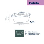 KELA čuguna sautējamais katls ar vāku "Calido" 33 x 26 cm, 6 l | 5
