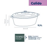 KELA čuguna sautējamais katls ar vāku "Calido" 36 x 29 cm, 9,3 l | 5