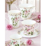 EASY LIFE porcelāna krūze ar apakštasi "Chant des Roses", 350 ml  | 2