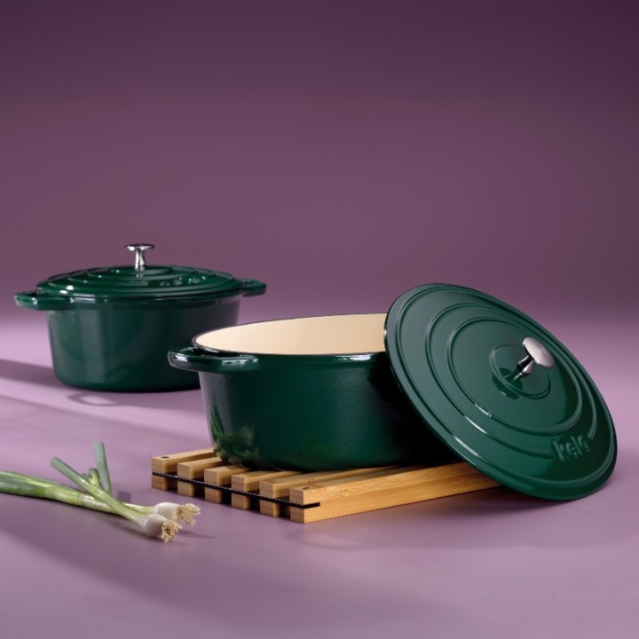 KELA čuguna sautējamais katls ar vāku "Calido" 33 x 26 cm, 6 l | 2