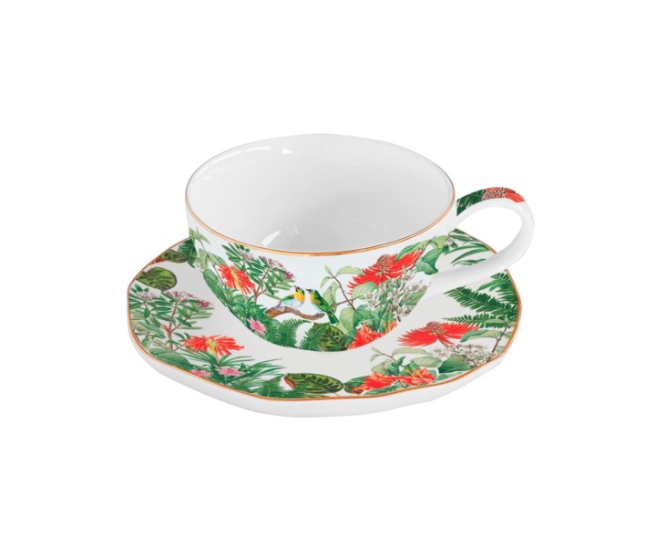 EASY LIFE porcelāna krūze ar apakštasi "Exotica", 250 ml  | 1