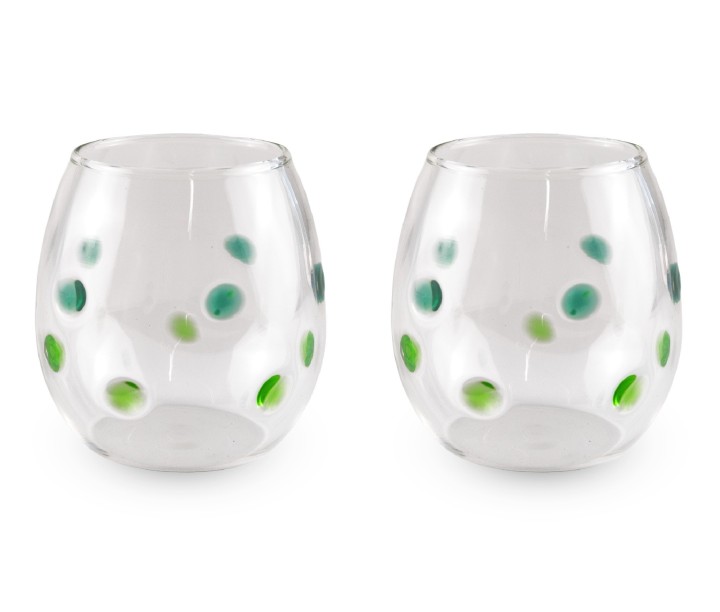 WD LIFESTYLE dubultstikla krūzes "Green spot", 2 gab., 325 ml  | 1