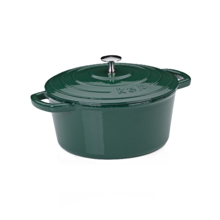 KELA čuguna sautējamais katls ar vāku "Calido" Ø 24 cm, 3,8 l | 1