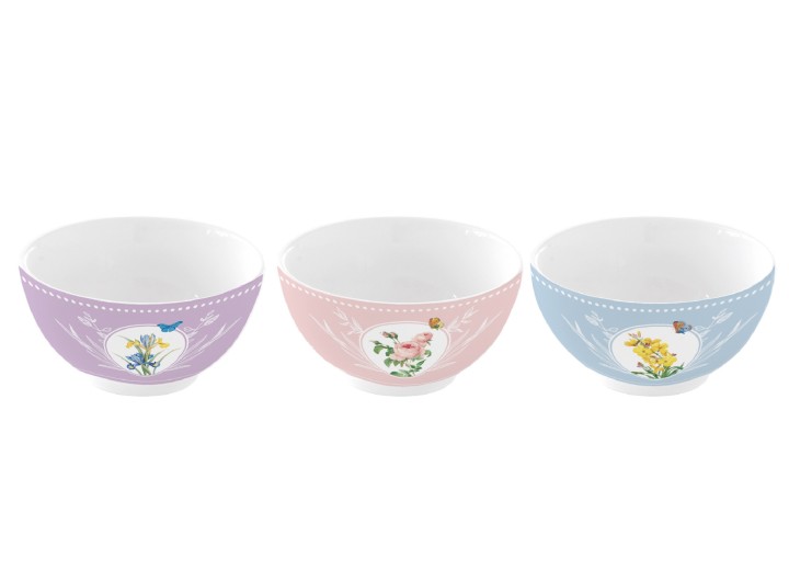 EASY LIFE porcelāna bļodu komplekts "Royal Blossom" 3 gab., Ø 9,5 cm | 1