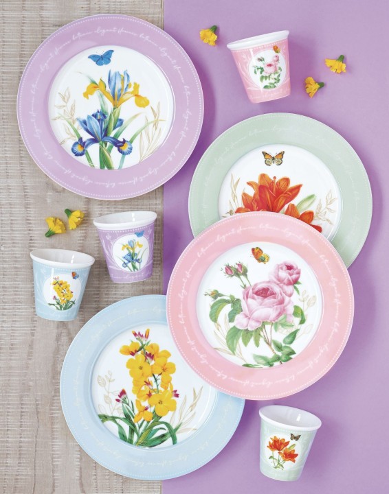 EASY LIFE porcelāna šķīvju komplekts "Royal Blossom" 4 gab., Ø 19 cm | 2