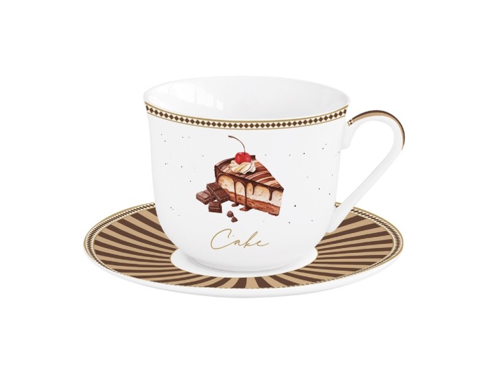 EASY LIFE porcelāna krūze ar apakštasi "Sweet moments" 370 ml | 1