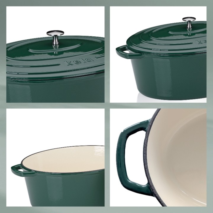 KELA čuguna sautējamais katls ar vāku "Calido" 33 x 26 cm, 6 l | 4