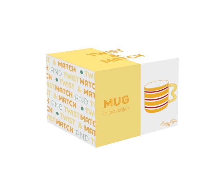 EASY LIFE porcelāna krūze "Twist yellow" 350 ml | 2