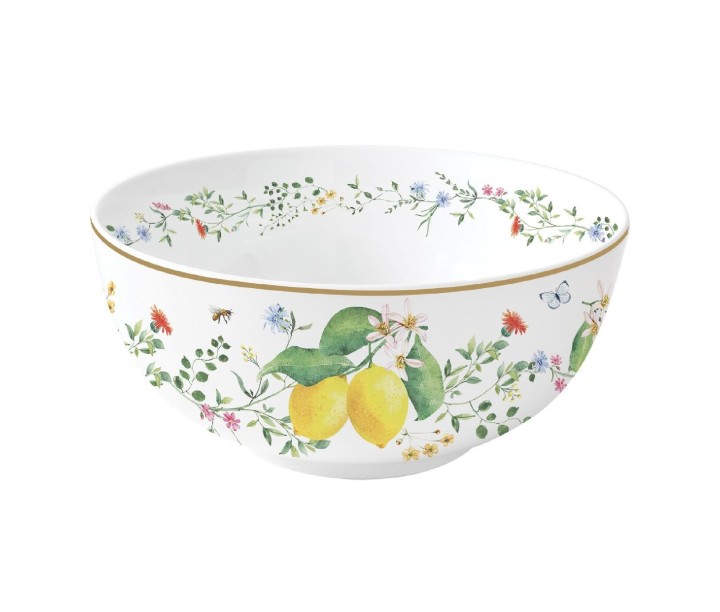 EASY LIFE porcelāna bļoda "Fleurs et citrons" Ø 15 cm | 1
