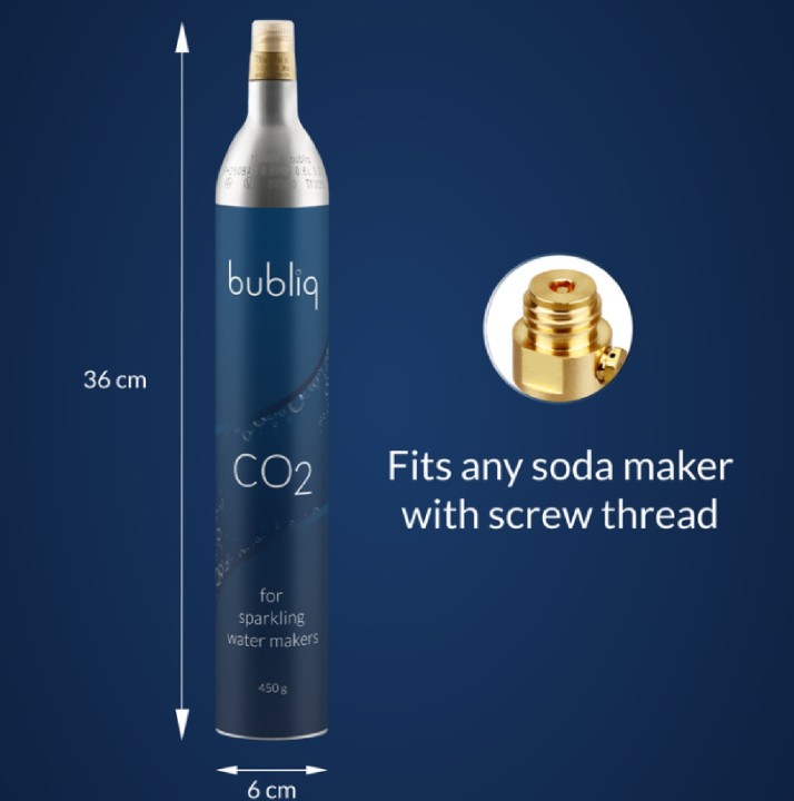 BUBLIQ CO₂ oglekļa dioksīda balons, 450 g (uzpildīts)  | 2