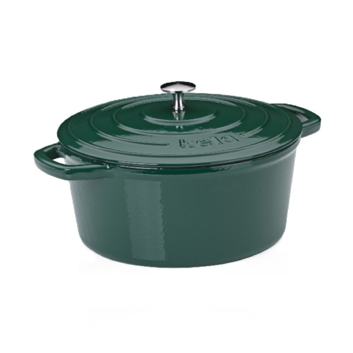 KELA čuguna sautējamais katls ar vāku "Calido" Ø 26 cm, 4,6 l | 1