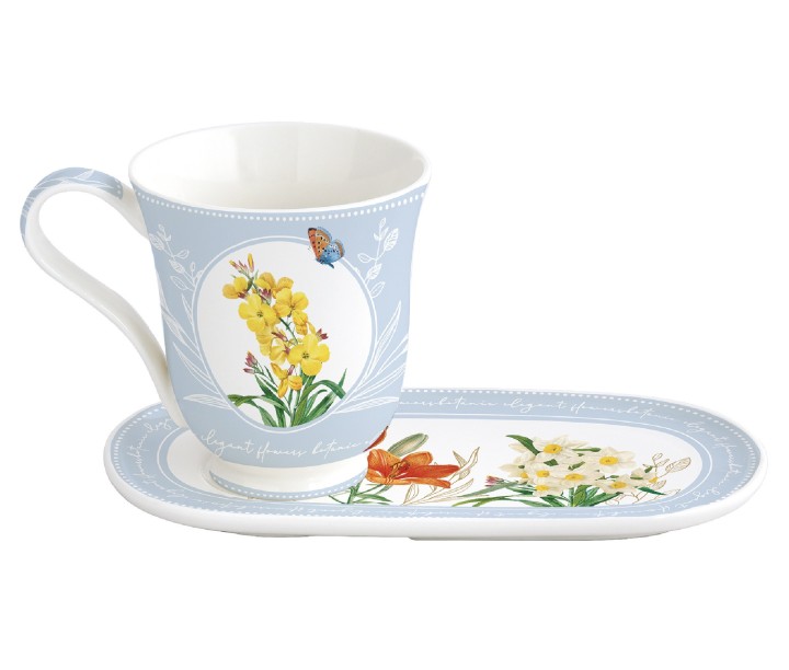 EASY LIFE porcelāna krūze ar apakštasi "Royal Blossom", 350 ml  | 1