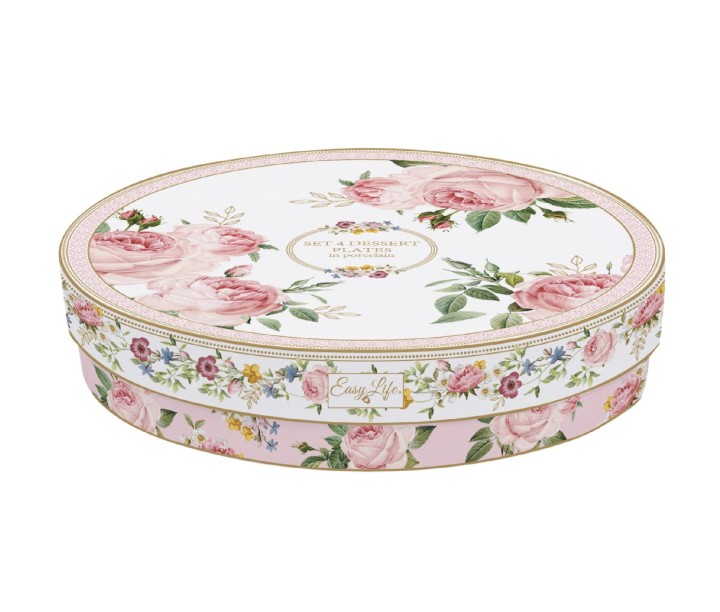EASY LIFE porcelāna šķīvju komplekts "Chant des Roses" 4 gab., Ø 19 cm | 3