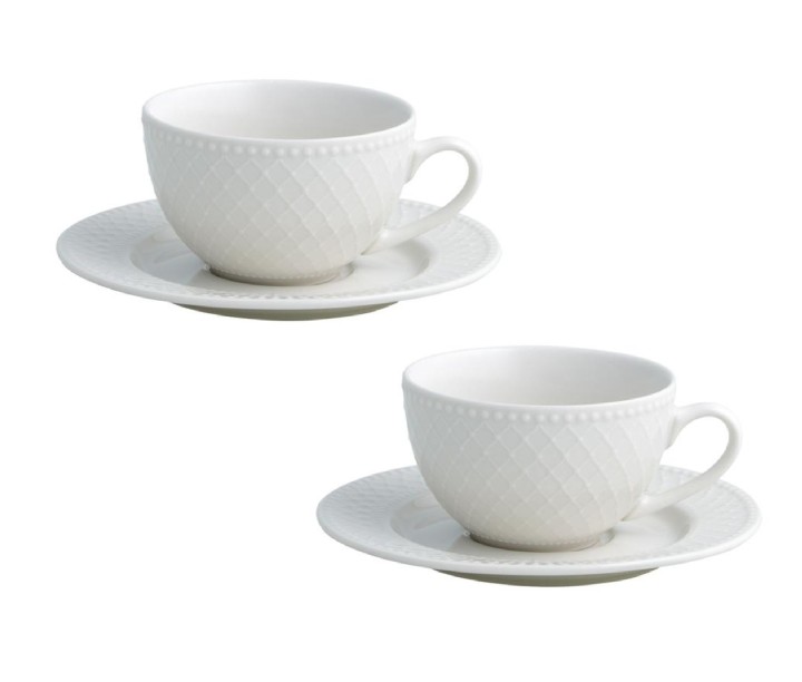 BRANDANI porcelāna tasīšu komplekts ar šķīvīšiem  "Burlesque" 2 gab., 100 ml | 1